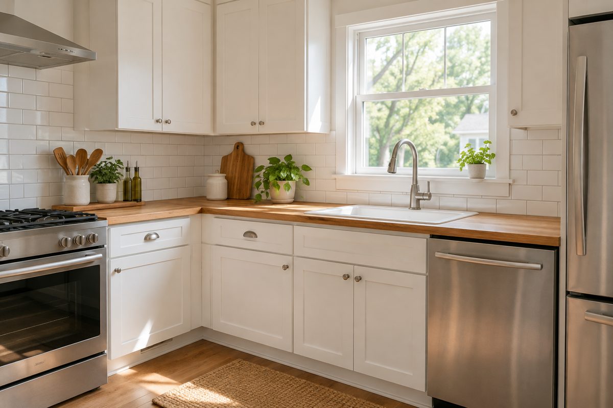 Illustrative: a refreshed rental kitchen